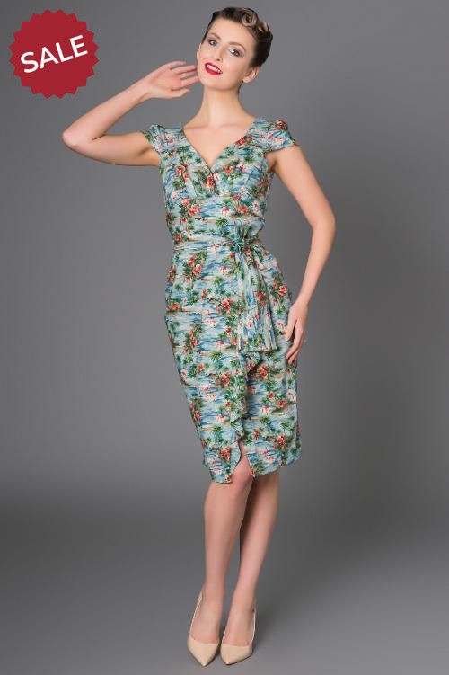 Sarongkleid Loren Flamingo, Bunt, Plus Size