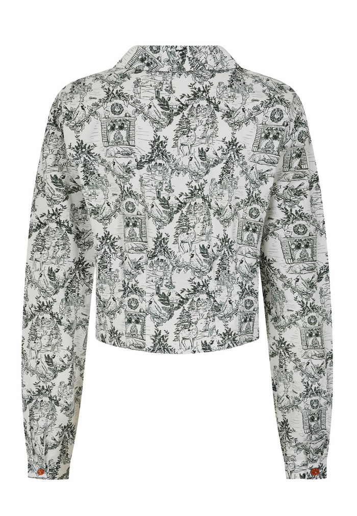 Schluppenbluse Cherry Winter Holiday, Weiß