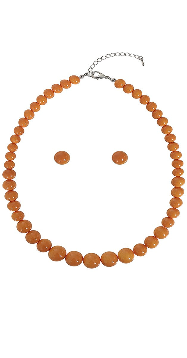 Schmuckset Kette und Ohrstecker Natalie, Orange