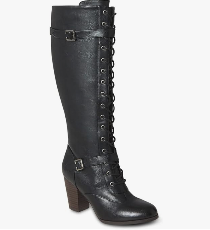Schürstiefel Brooklyn Lace Up, Kunstleder, Schwarz