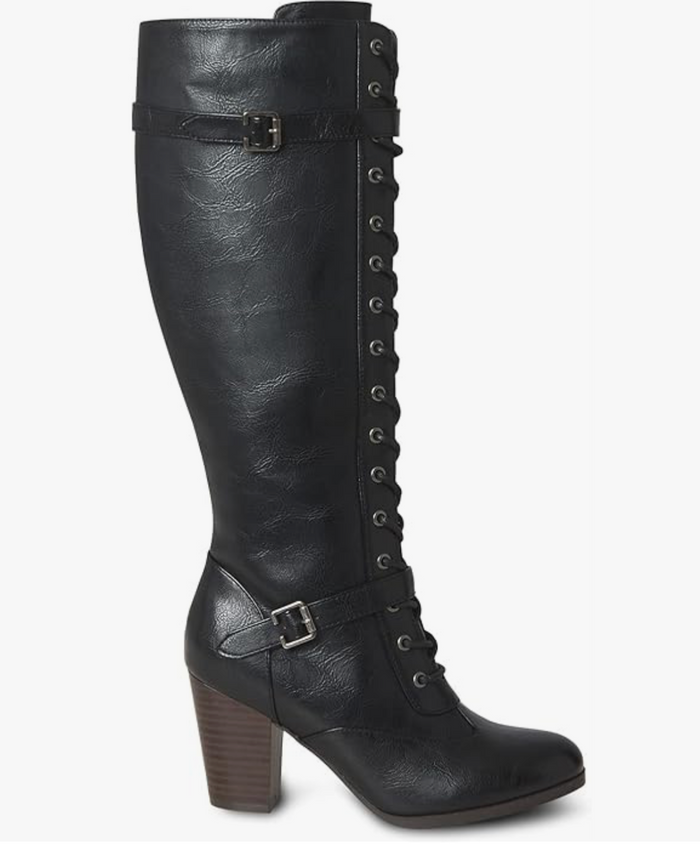Schürstiefel Brooklyn Lace Up, Kunstleder, Schwarz