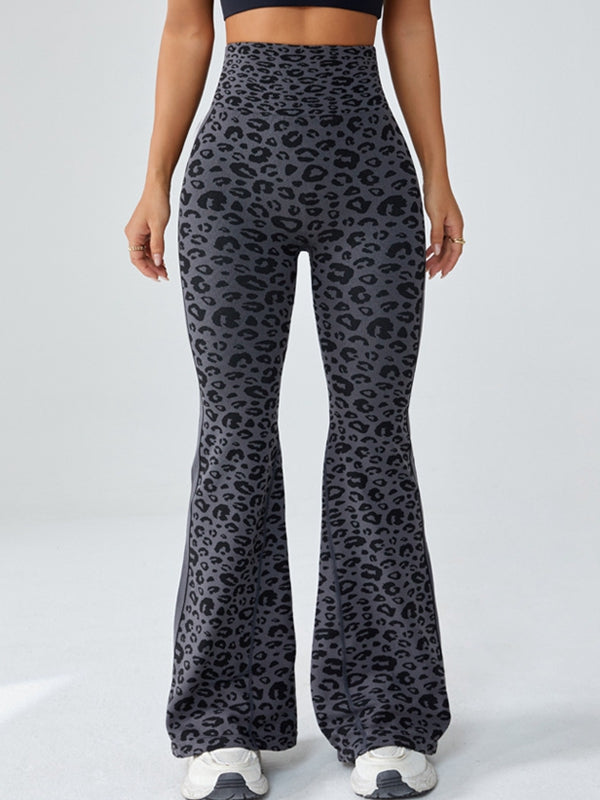 Seamless Leopard Print Flare Booty Leggings