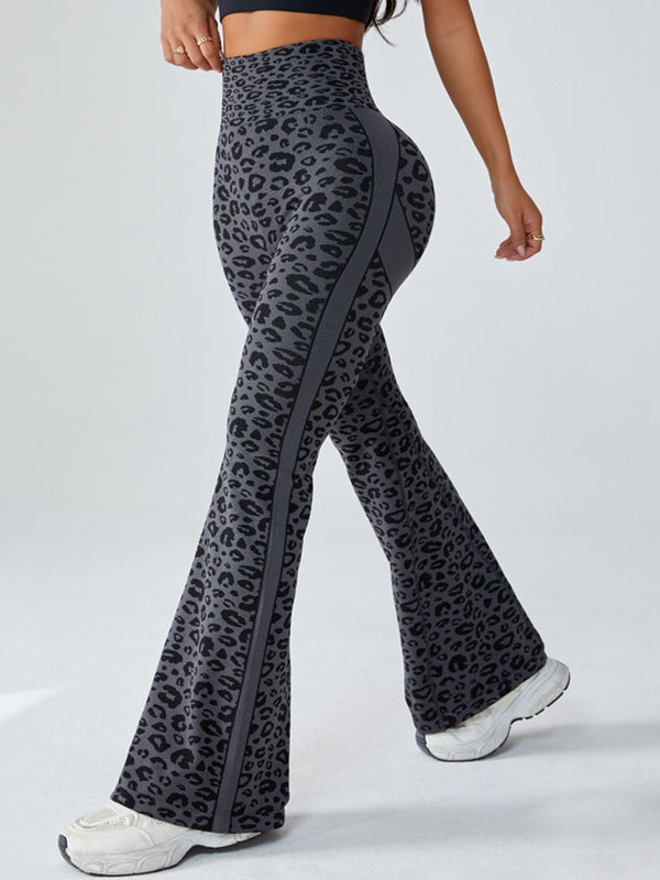 Seamless Leopard Print Flare Booty Leggings