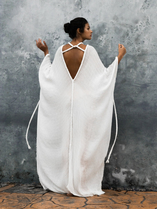 Sexy Backless Without Bikini Set Cover-up Dress