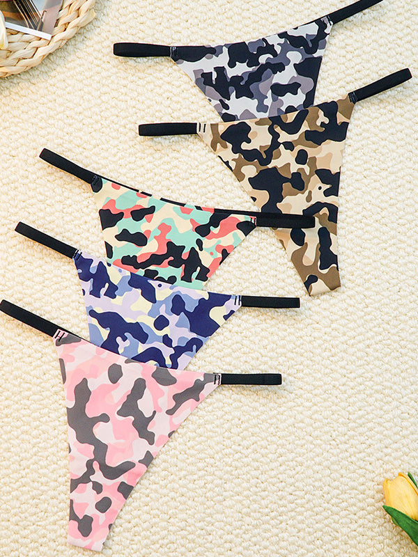 Sexy Camouflage Print T-Back Panties