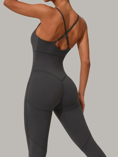 Sexy Cross Back Push-Up Jumpsuit