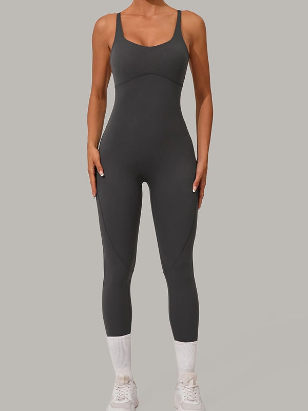 Sexy Cross Back Push-Up Jumpsuit