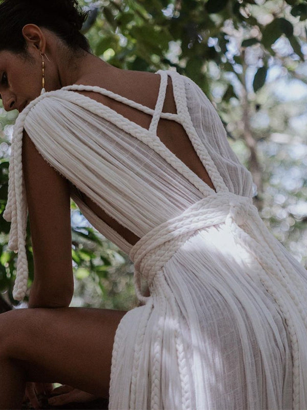 Sexy Cross Back Without Bikini Set Cover-up Dress