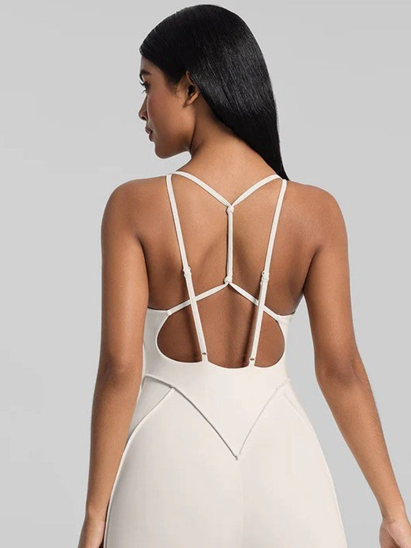 Sexy Cross Backless Stitch Performance Jumpsuit
