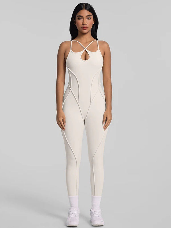 Sexy Cross Backless Stitch Performance Jumpsuit