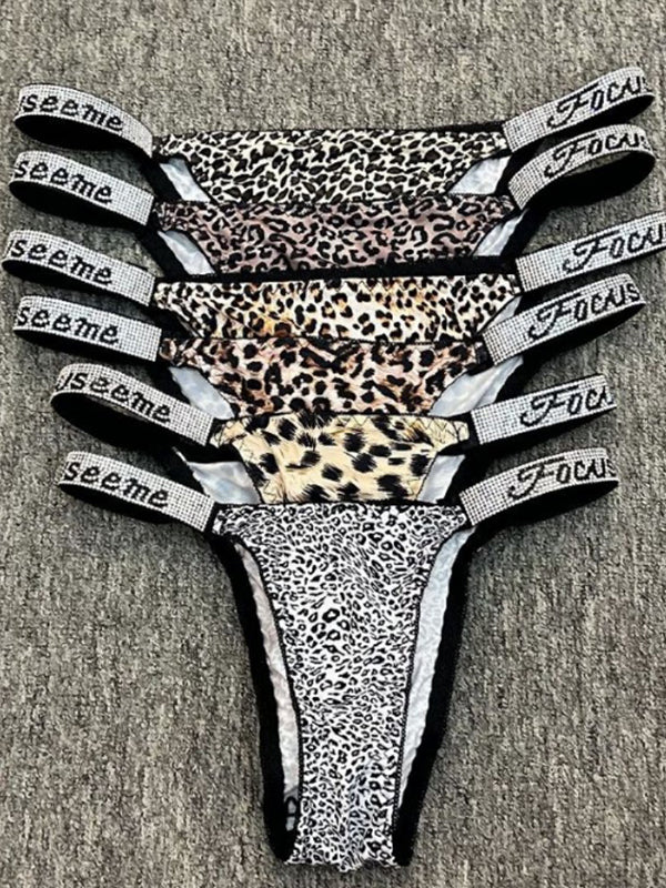 Sexy Crystal Leopard Print Panties