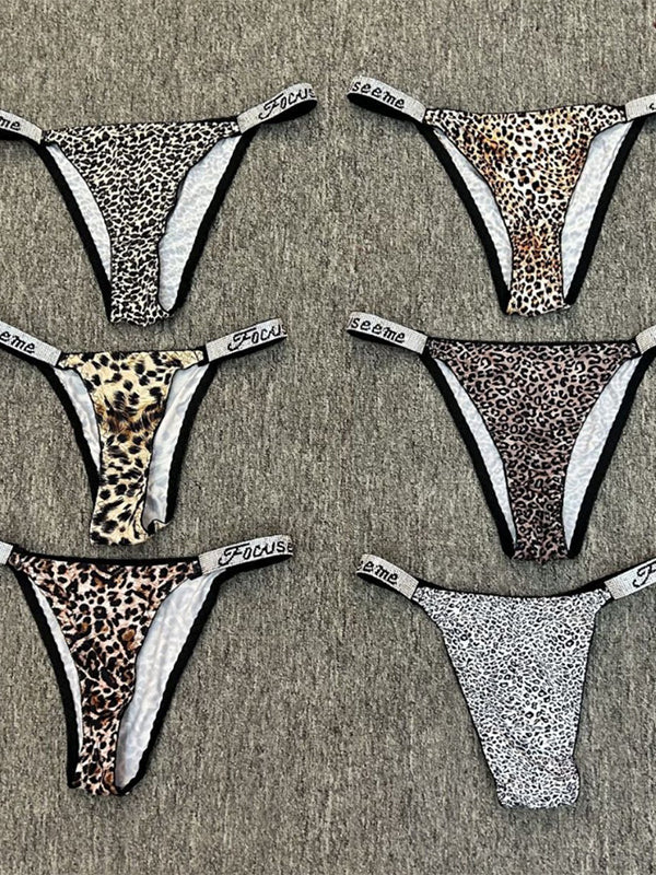 Sexy Crystal Leopard Print Panties