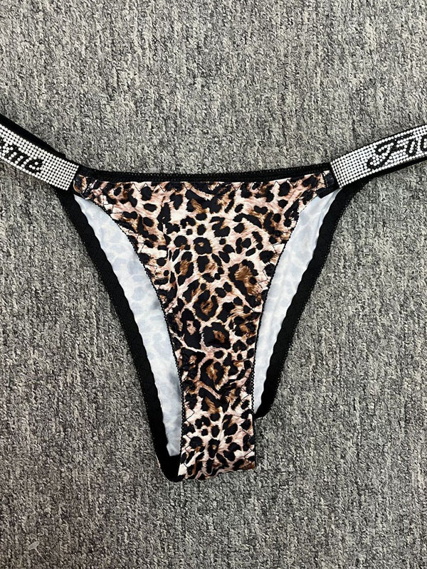 Sexy Crystal Leopard Print Panties