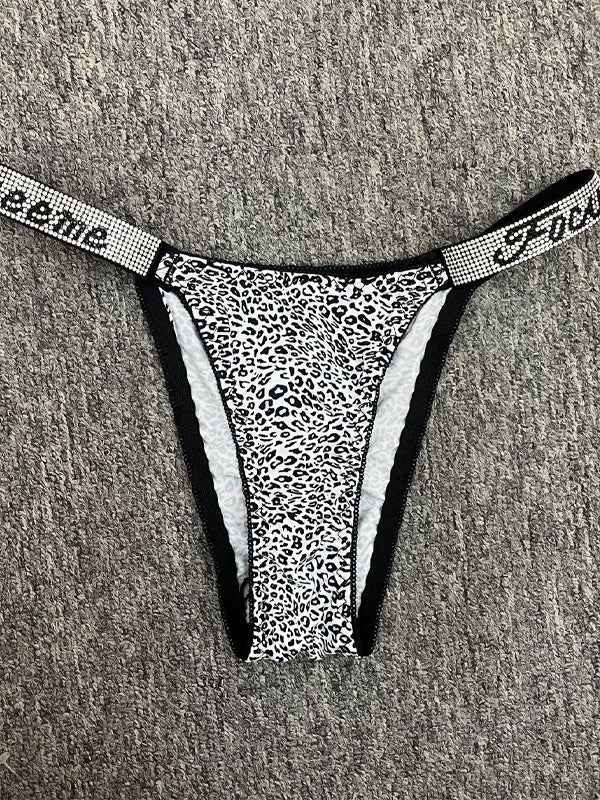 Sexy Crystal Leopard Print Panties