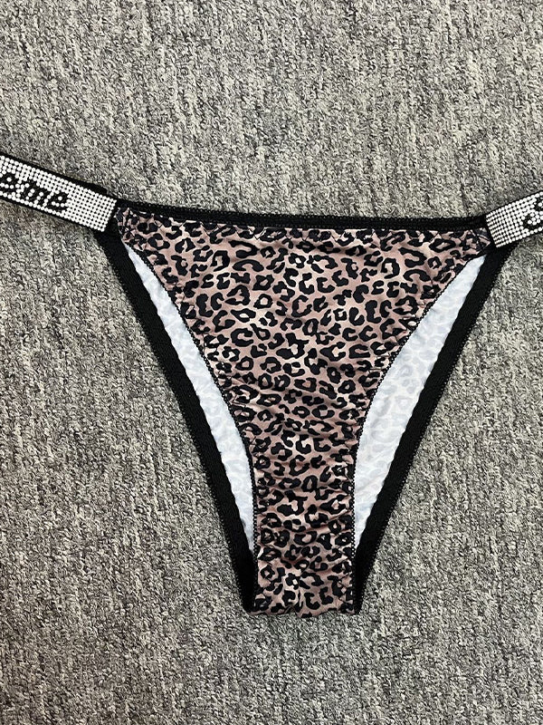 Sexy Crystal Leopard Print Panties