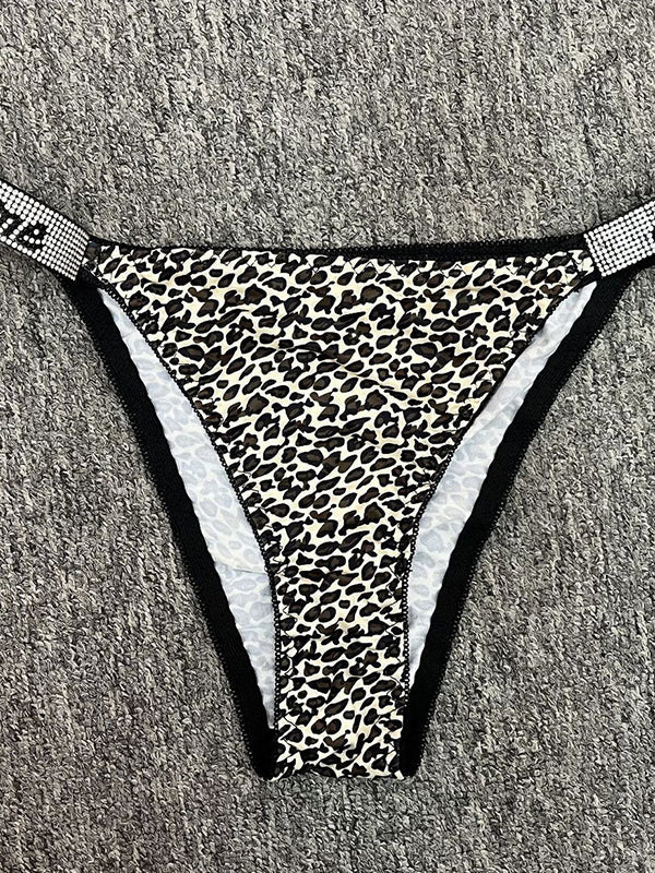 Sexy Crystal Leopard Print Panties