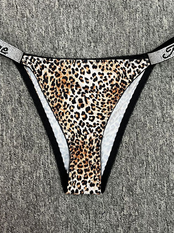 Sexy Crystal Leopard Print Panties