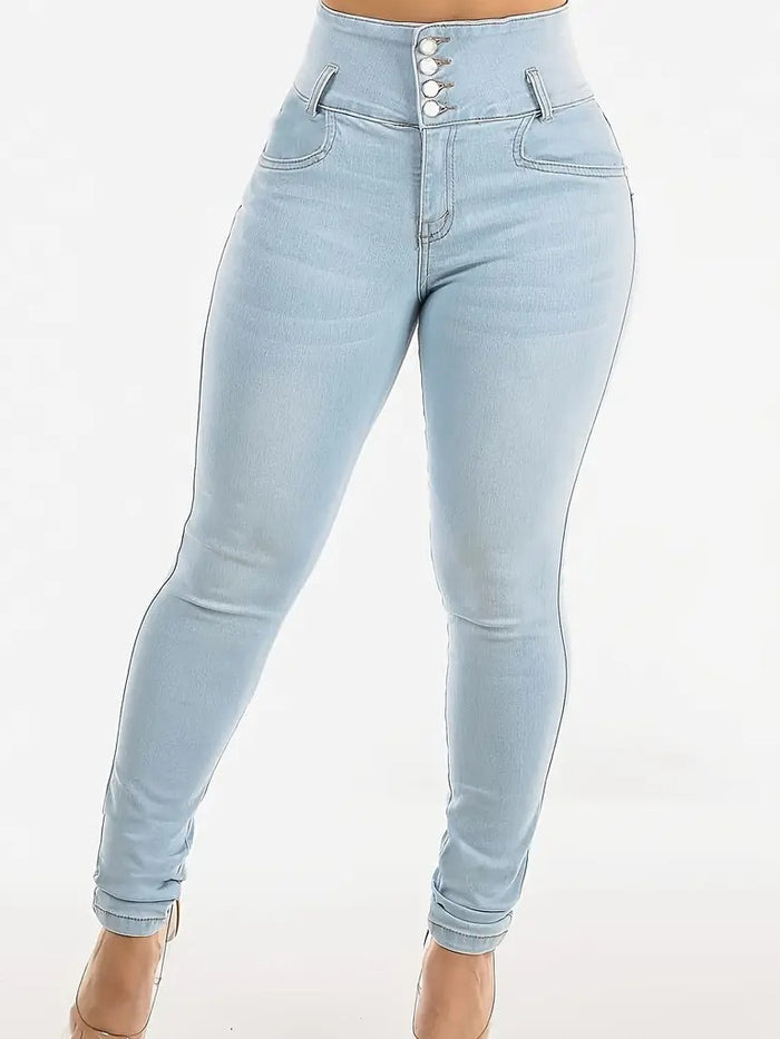 Sexy Denim Hip-lift High-waisted Cross Leggings