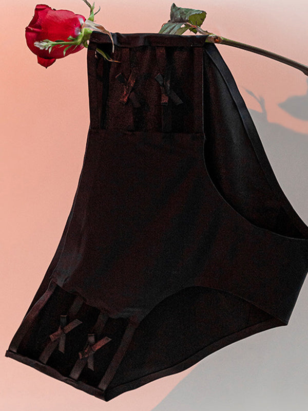 Sexy Hollow Out Mesh Print Panties
