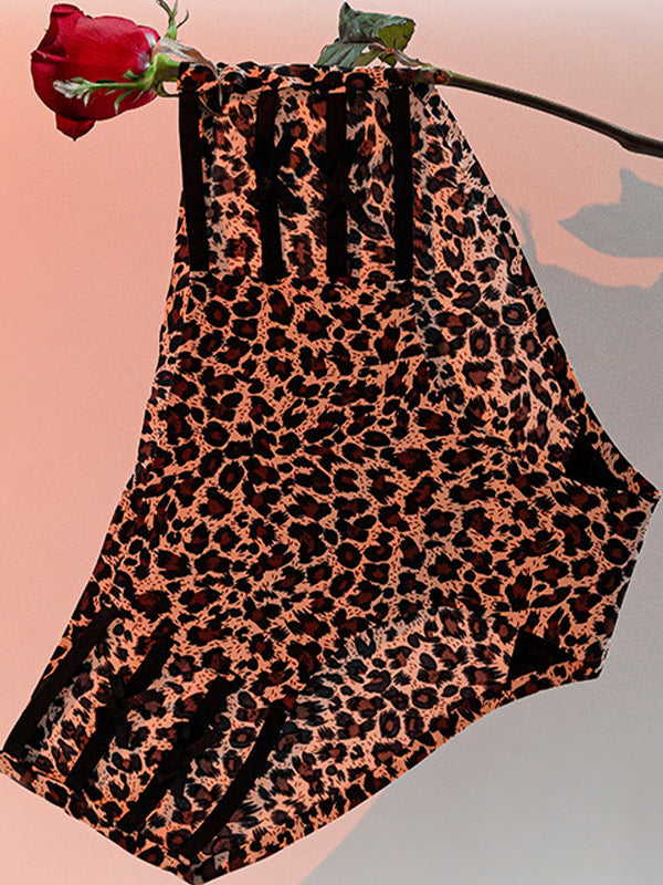 Sexy Hollow Out Mesh Print Panties
