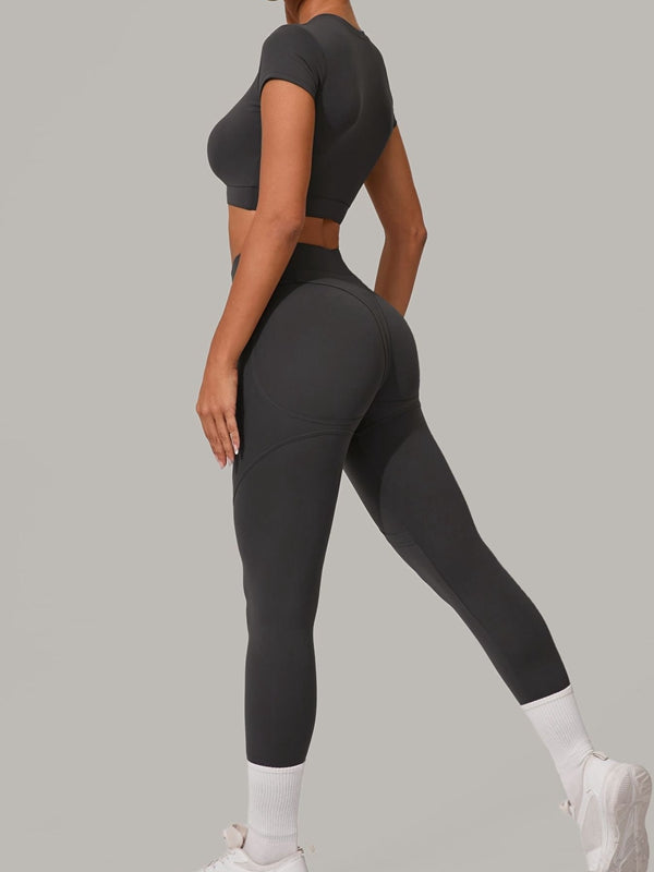Grey / S / Short Sleeves+Leggings