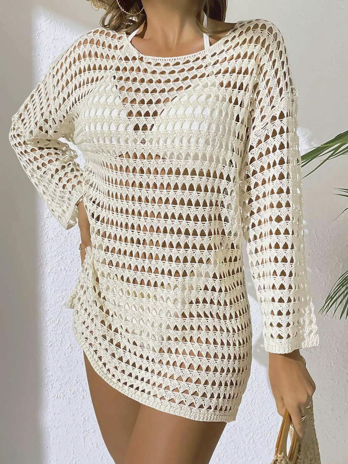 Sexy Sheer Fishnet Swimwear Without Bikini Set Cover Dress