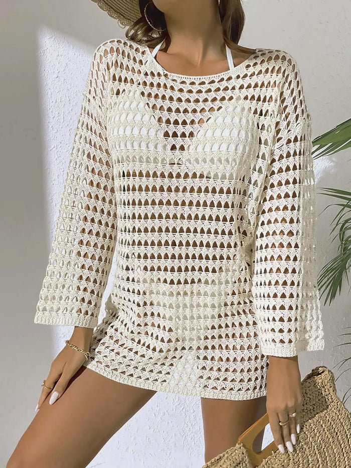 Sexy Sheer Fishnet Swimwear Without Bikini Set Cover Dress