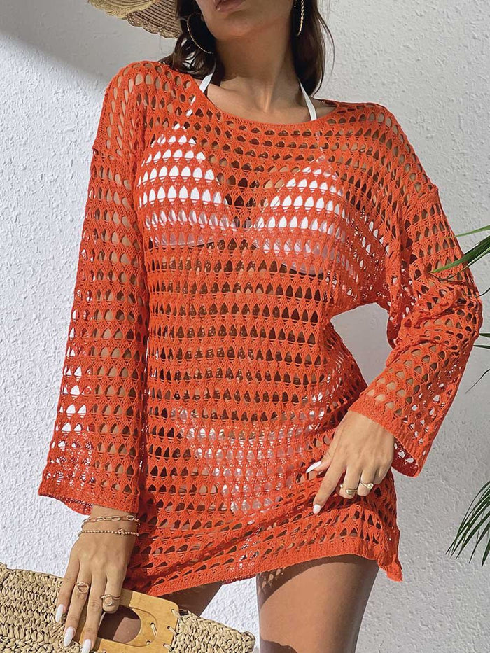 Sexy Sheer Fishnet Swimwear Without Bikini Set Cover Dress