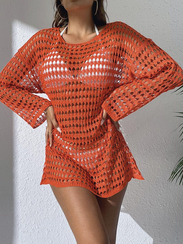 Sexy Sheer Fishnet Swimwear Without Bikini Set Cover Dress