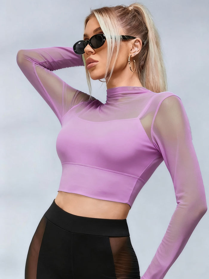 Sexy Sheer Mesh Long Sleeves