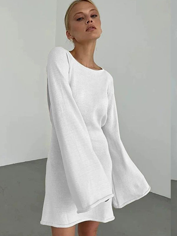 Sexy Solid Color Backless Without Bikini Set Cover-up