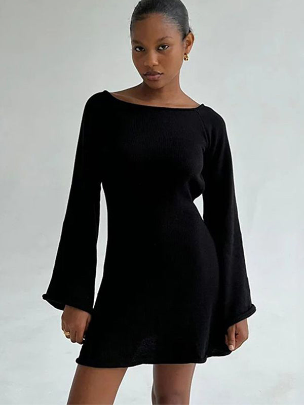 Sexy Solid Color Backless Without Bikini Set Cover-up