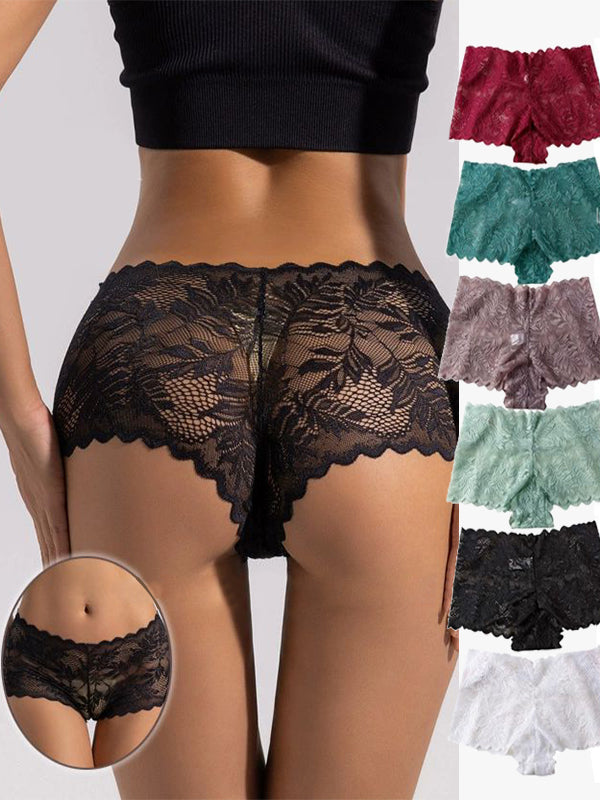 Sexy Solid Color Lace Panties