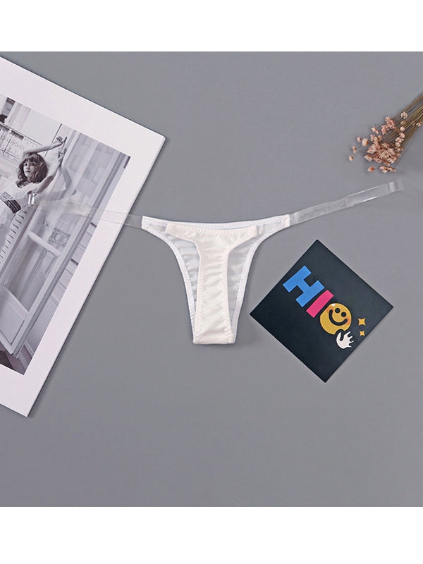 Sexy Solid Color Print T-Back Panties
