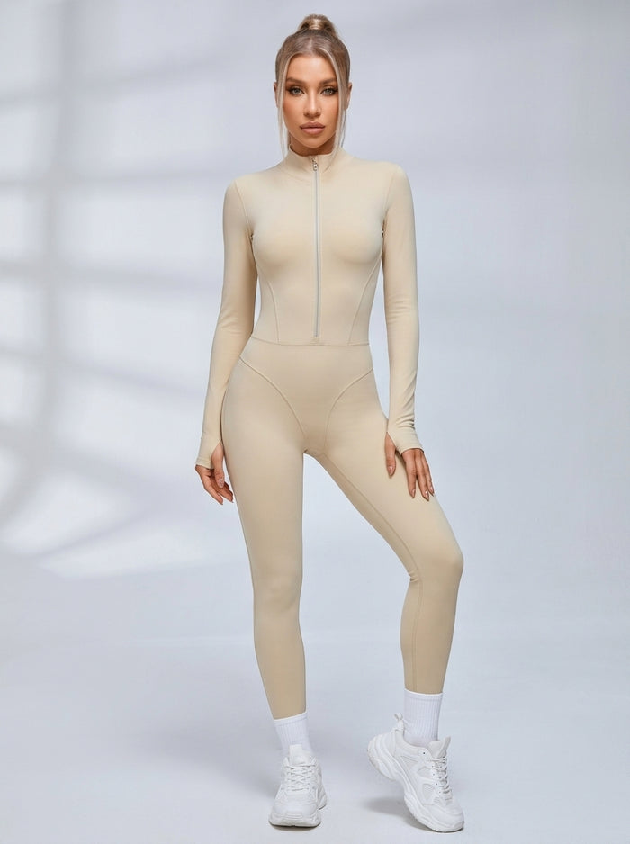 Sexy Zipper Fleece Jumpsuit