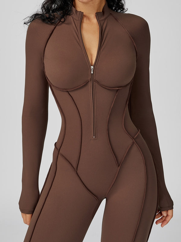 Sexy Zipper Stitch Performance Jumpsuit