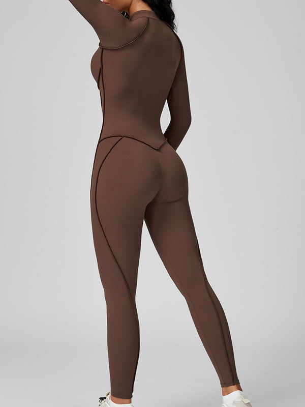 Sexy Zipper Stitch Performance Jumpsuit