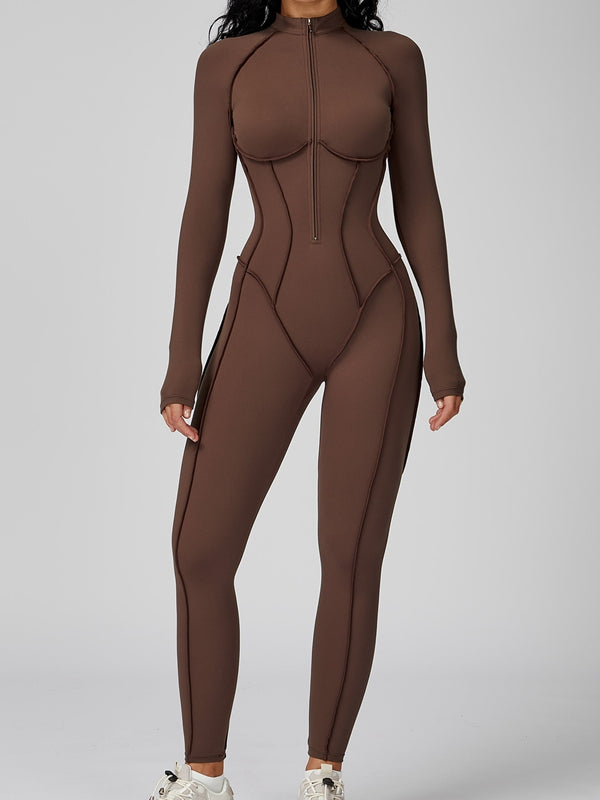 Sexy Zipper Stitch Performance Jumpsuit