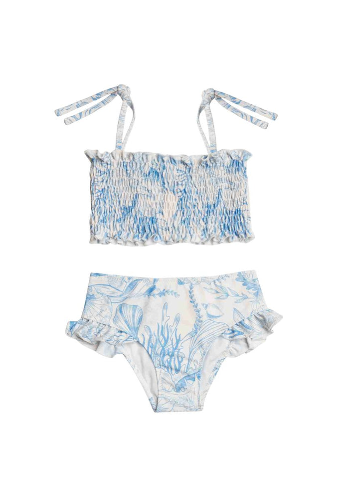 Bikini Marie Raxevsky Shirred High Waist Bikini Thalassa Blue Apoella