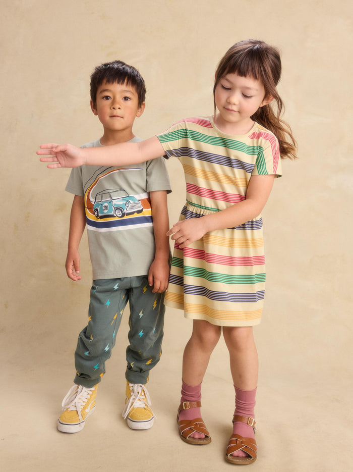 Short Sleeve Twirl Dress
