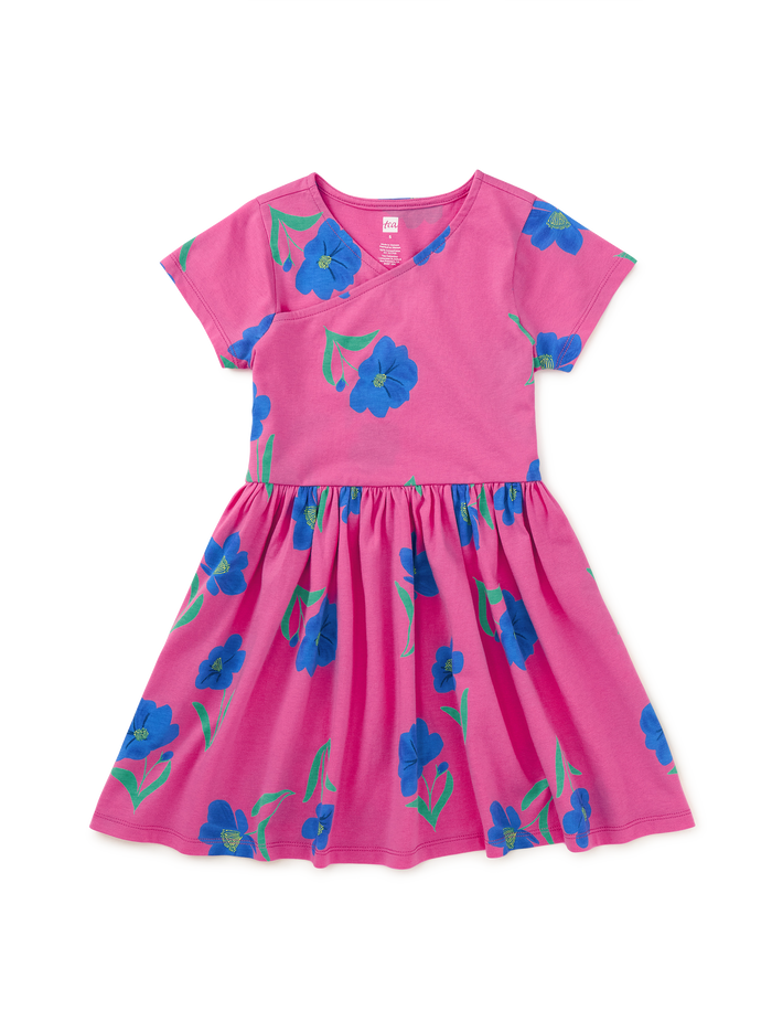 Short Sleeve Wrap Neck Dress