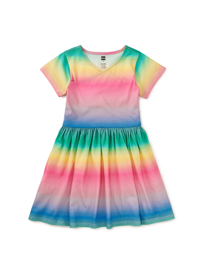 Short Sleeve Wrap Neck Dress