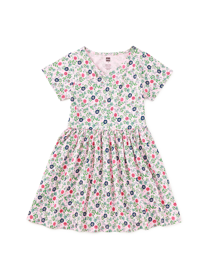 Short Sleeve Wrap Neck Dress