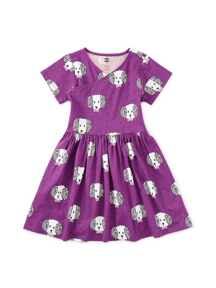 Short Sleeve Wrap Neck Dress