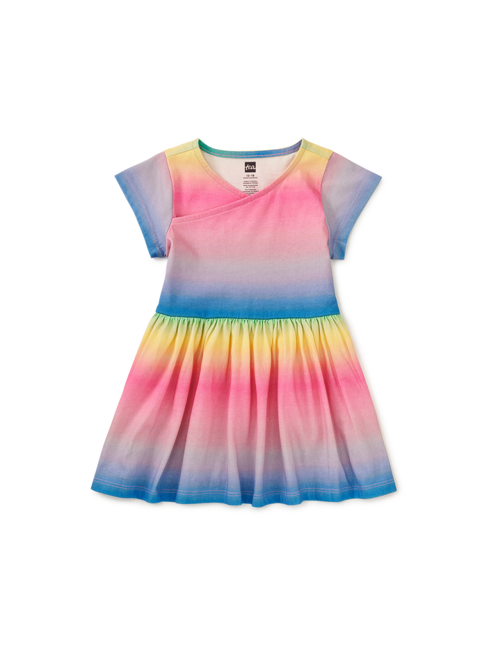 Short Sleeve Wrap Neck Dress