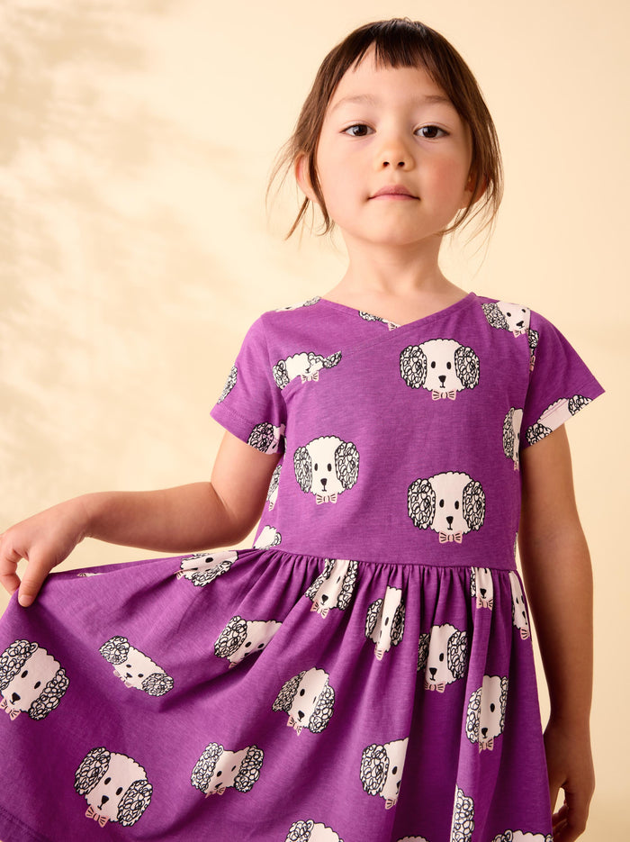 Short Sleeve Wrap Neck Dress
