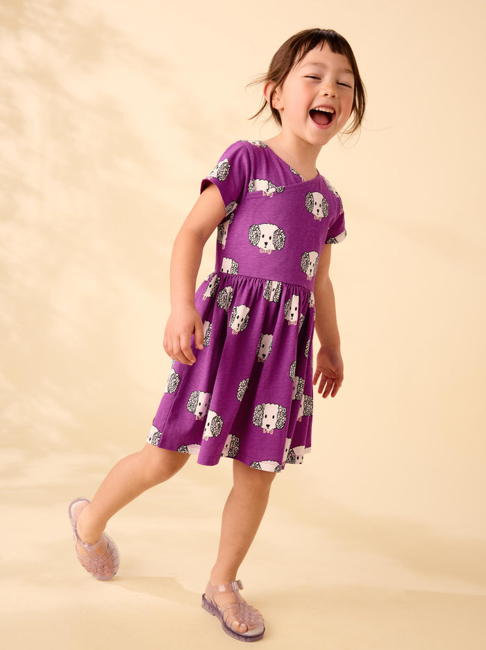 Short Sleeve Wrap Neck Dress
