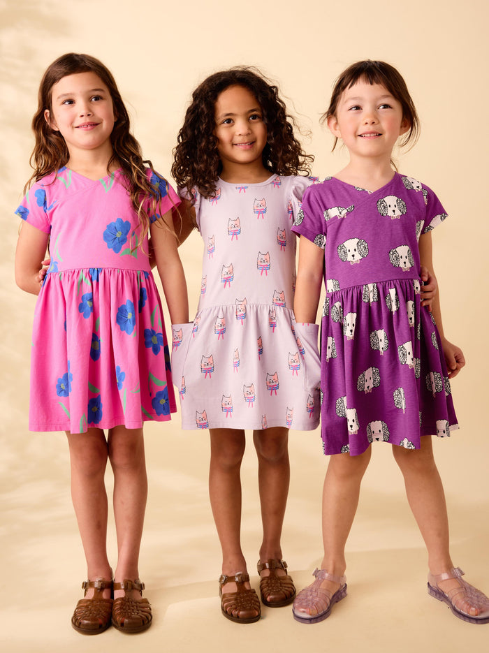 Short Sleeve Wrap Neck Dress