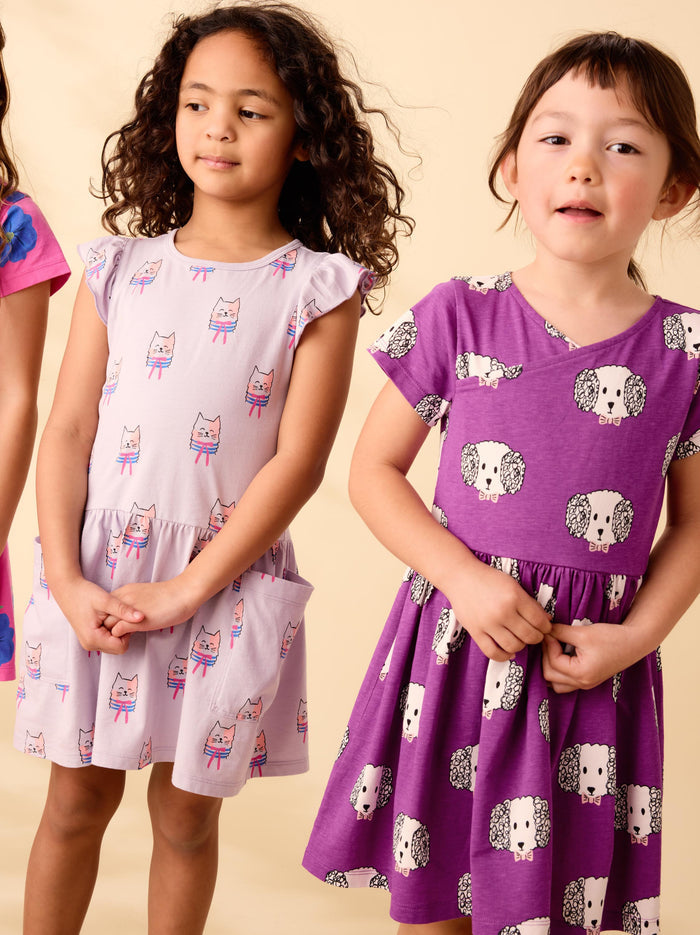 Short Sleeve Wrap Neck Dress