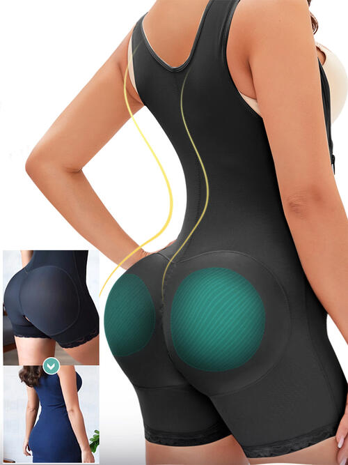 Side Zip Wide Strap Shaping Bodysuit – Full Size